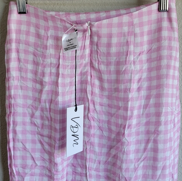 VDM The Label Pink Gingham Cinch Coverup Skirt - Picture 5 of 5